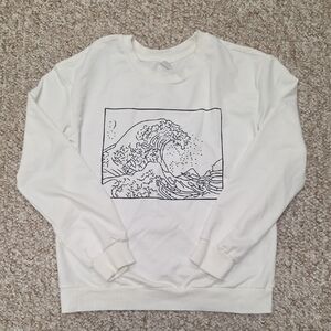 White Graphic Women's Sweater